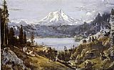 Mount Canvas Paintings - Mount Shasta from Castle Lake